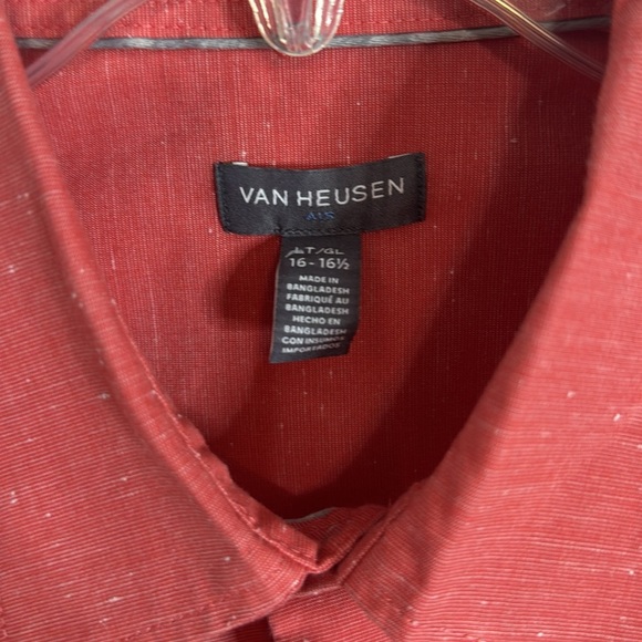 Men’s short-sleeved button-down Van Heusen shirt - Size LT 16-16 1/2 - Picture 2 of 4